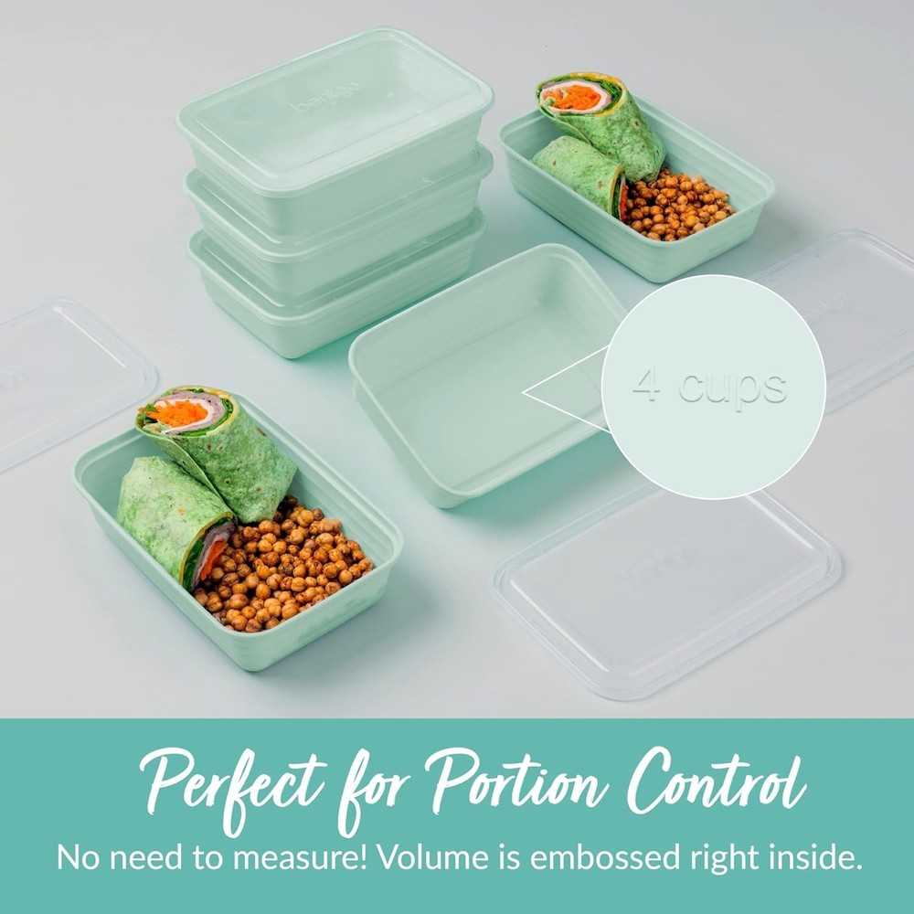 Durable Mint Meal Prep Containers - 20-Piece BPA-Free Set, Stackable & Safe