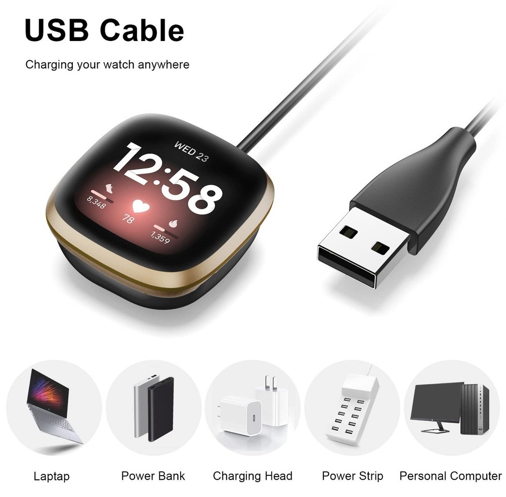 New Fitbit Sense Versa 3 Versa 4 Watch USB Fast Charging Dock Cable