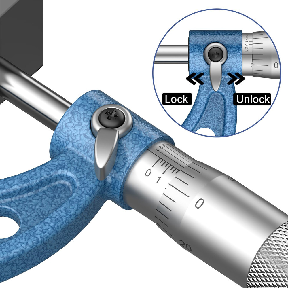Precision Outside Micrometer Set, 0-1", 0.0001" Graduation with Case