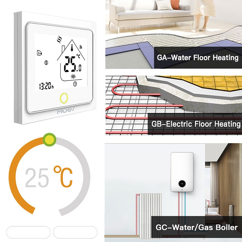 1Pcs ZigBee Smart Thermostat APP Temperature Controller For Alexa Google Home w
