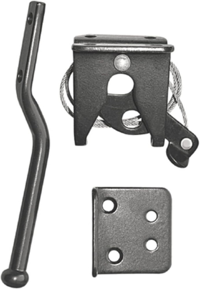 All-Weather Spring-Loaded Gate Latch with Adjustable Cable, Black Finish