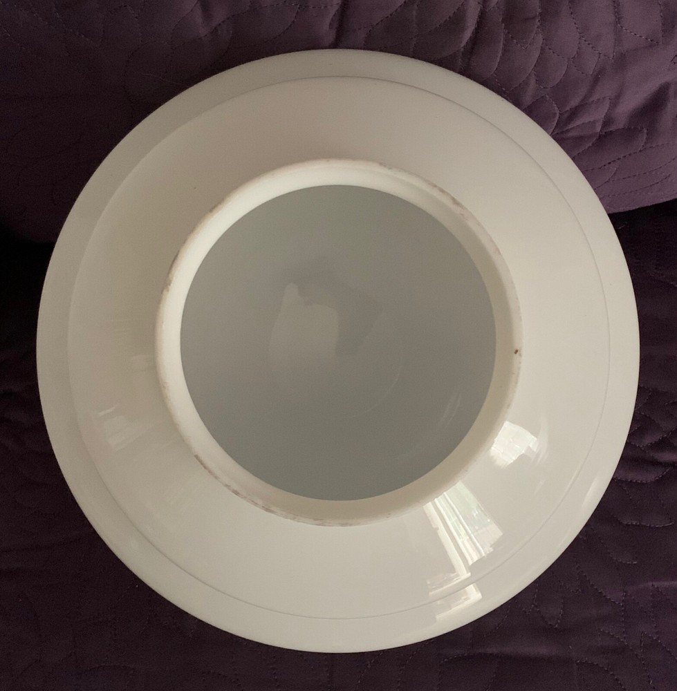 ART DECO CEILING LIGHT GLOBE ROUND STEPPED C. 1930'S WHITE MODERN