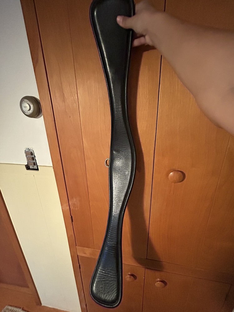 prestige black leather girth