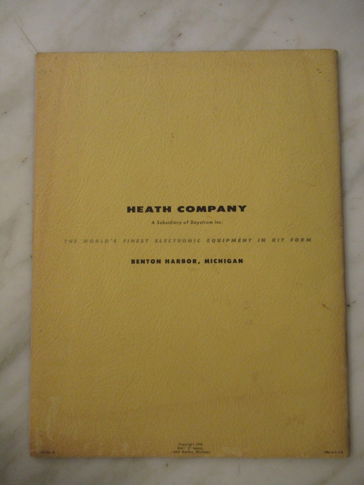 HEATHKIT MODEL FM-3 FREQUENCY MODULATION TUNER MANUAL - ORIGINAL