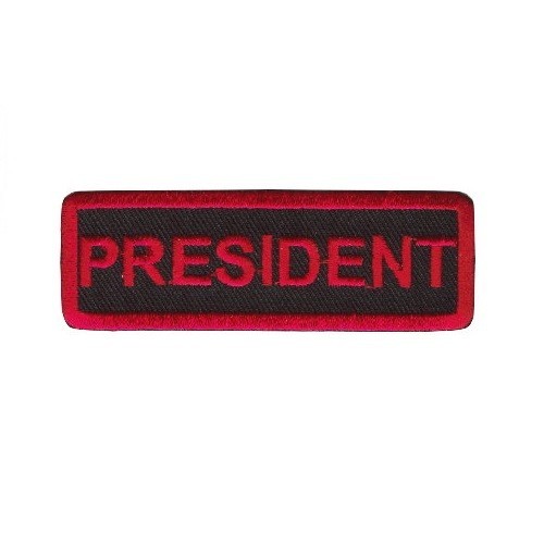 PRESIDENT PATCH RED ON BLACK