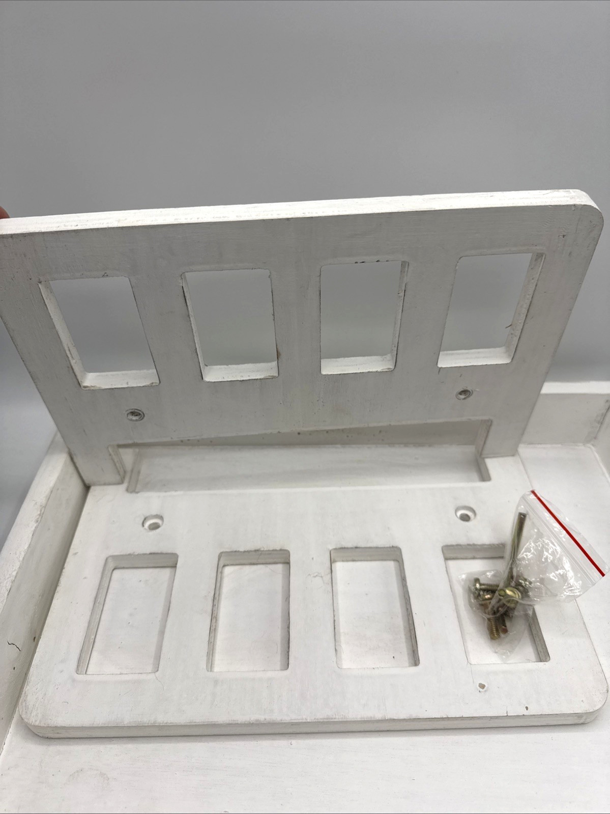 Newborn Photography Props Bed - White with Gray 0-2 Months