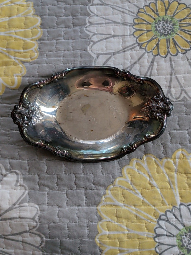 International Silver Orleans Rose 448 Deep Silver Oval Relish Serving Tray ~ VTG