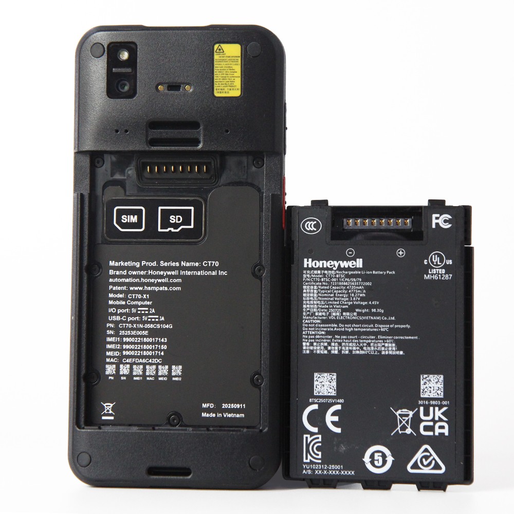 Honeywell CT70 Android GMS 5G Mobile Computer Barcode Scnaner CT70-X1N-058CS104G