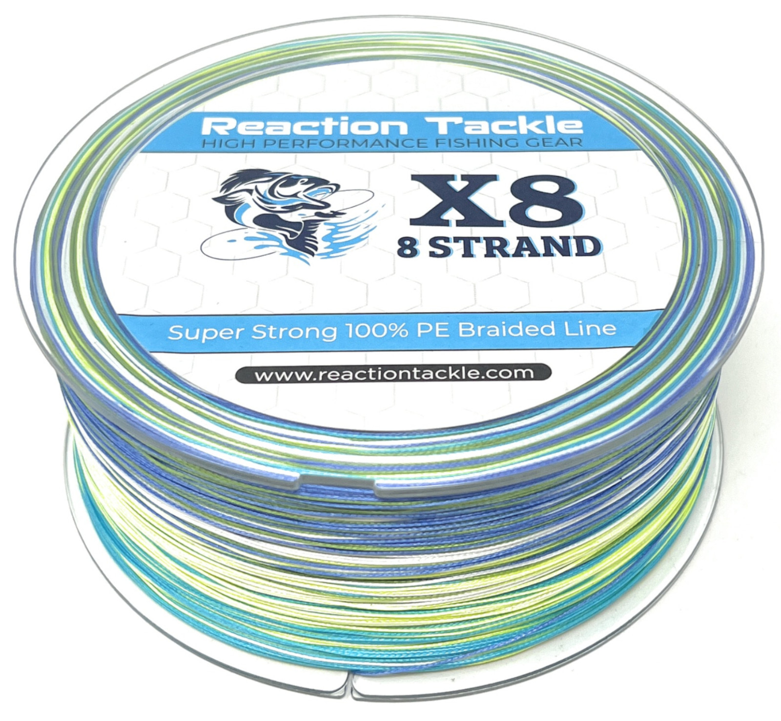 Reaction Tackle Braided Fishing Line / Braid - Aqua Camo 4 and 8 Strands