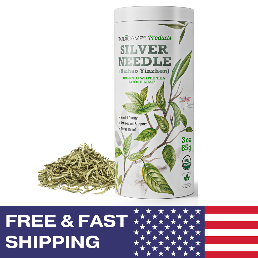 TODICAMP White Tea Organic Silver Needle Tea - 3 Oz