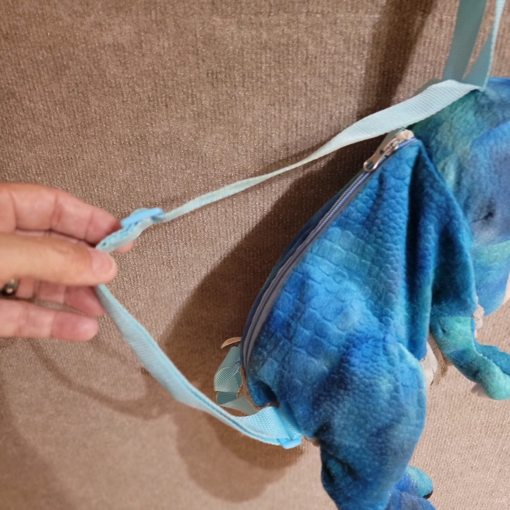 Blue Plush Dinosaur T-Rex Backpack