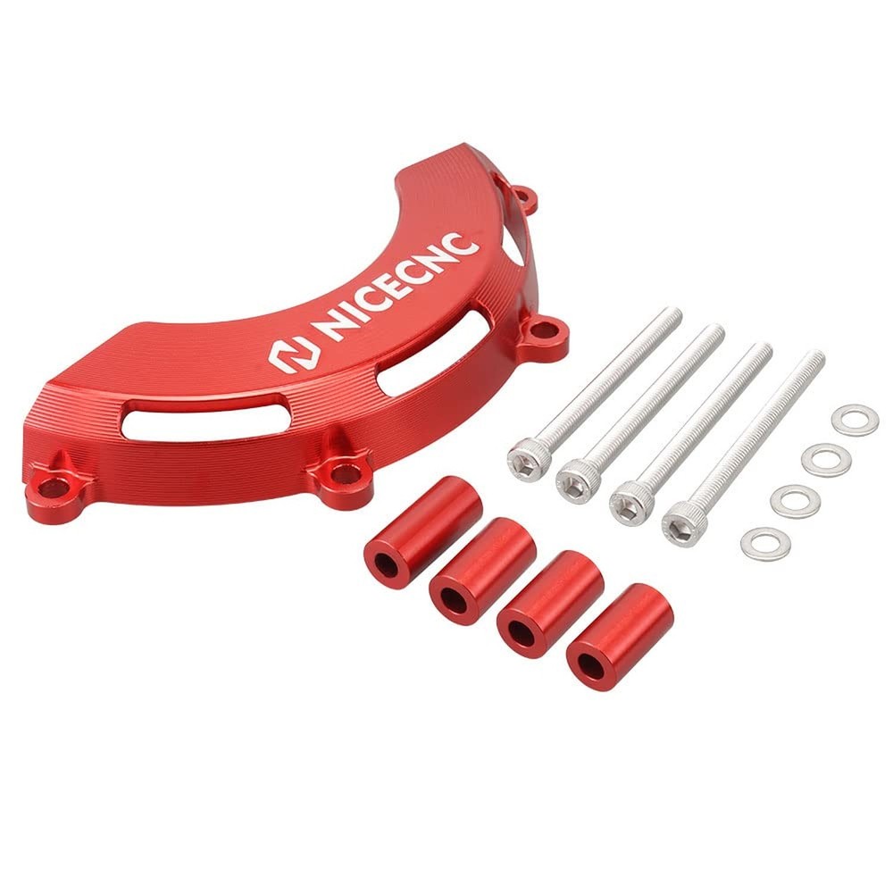 NICECNC Red Engine Alternator Cover Guard Protector Aluminum Compatible with ...
