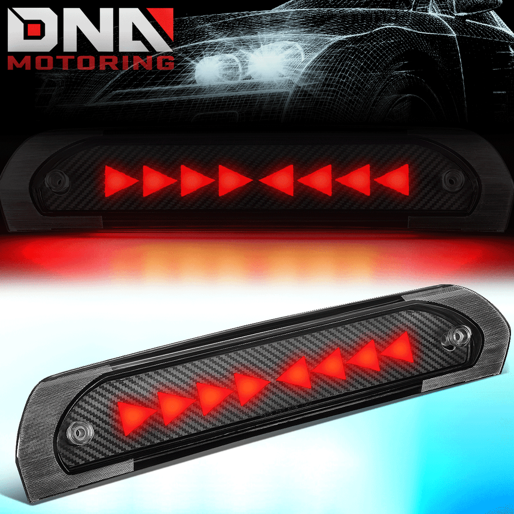 FOR 2002-2009 DODGE RAM SEQUENTIAL TRIANGLE LED CARBON FIBER THIRD BRAKE LIGHT