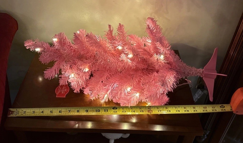Holiday Time 24 Inch Lit Pink Tree
