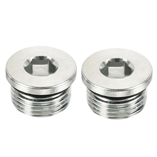 2 Pcs 7/8-14UNF Pipe Plug, Male Thread Internal Hex Head Socket Pipe Fitting