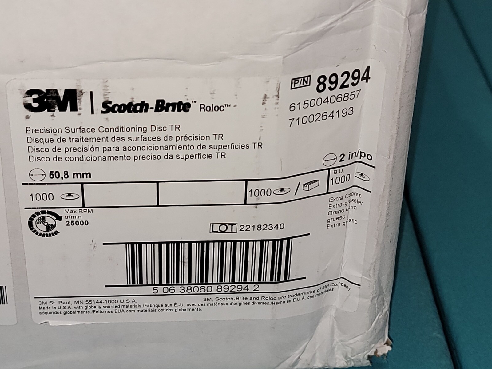 25) 3M Scotch-Brite Roloc TR 2" PRECISION Surface Conditioning Disc Extra Coarse