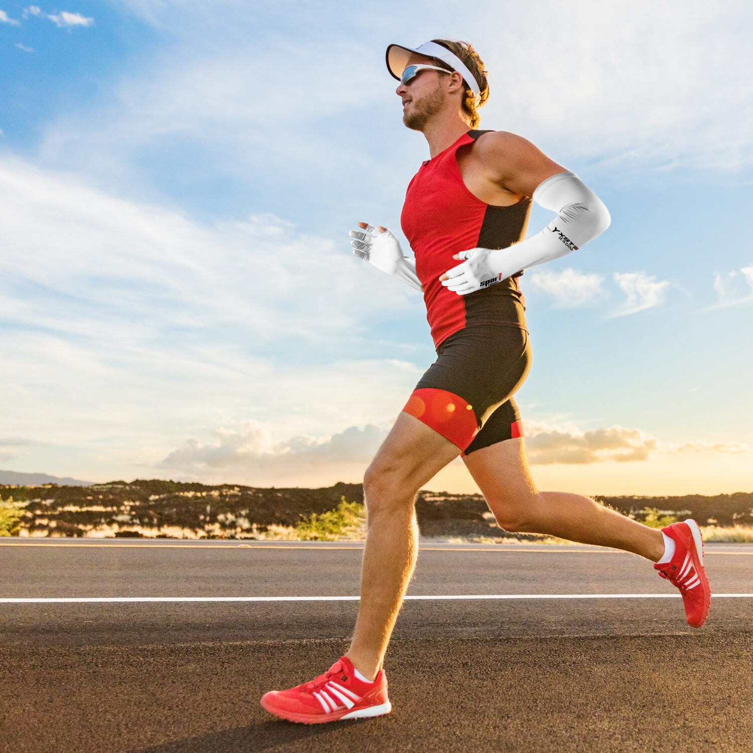 1 Pairs Cooling Arm Sleeves Cover UV Sun Protection Sports Outdoor For Men Women