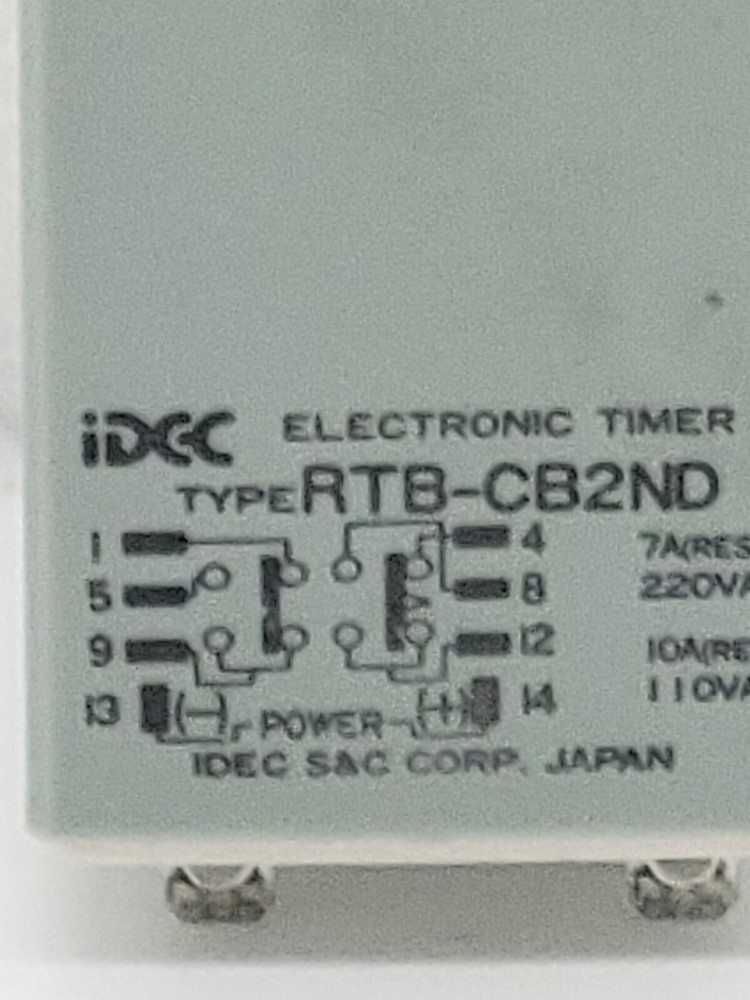 IDEC RTB-CB2ND TIME-DELAY RELAY 9.99 sec.