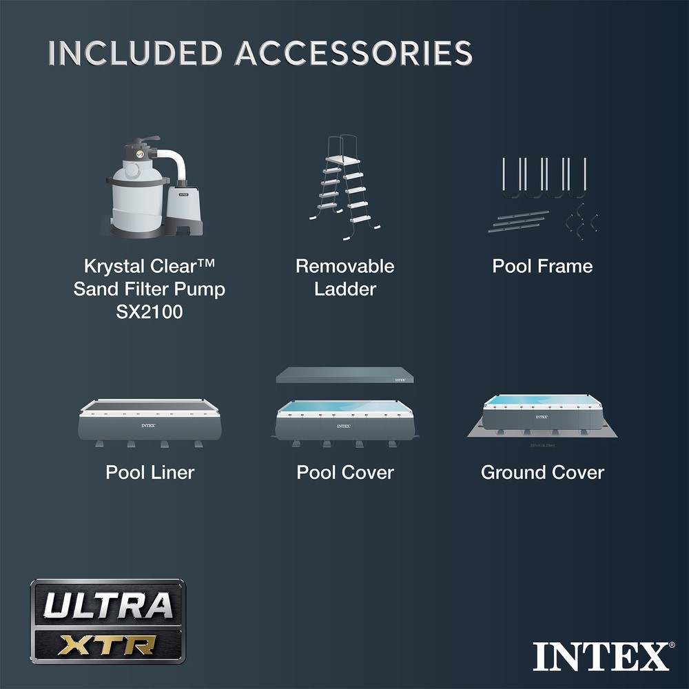 Intex 24' x 12' x 52" Rectangular Ultra XTR Frame Pool w/ Sand Filter (Used)