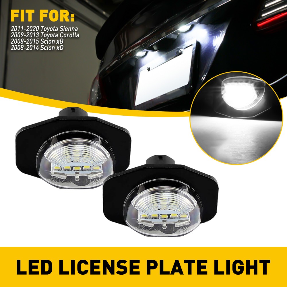 AUXITO 18LED License Light Plate For 2009-2013 Toyota Corolla Tag Lamp 6000K EXV