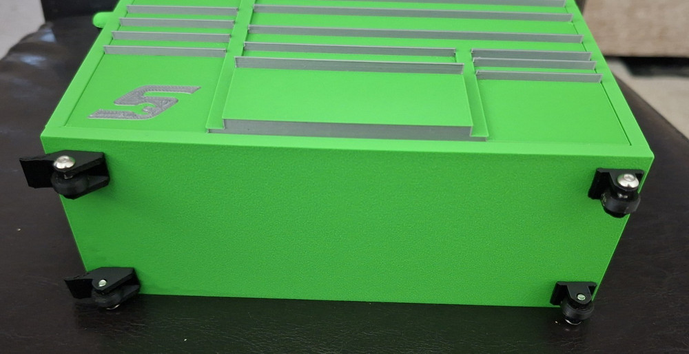Snap-On Mini High Quality 3D Printed Toolbox (Green) (Silver)
