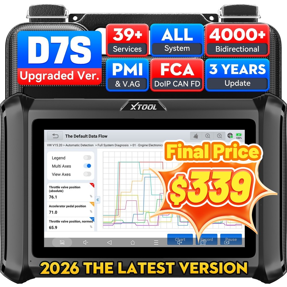 2026 XTOOL D7S V2.0 All System Diagnostic Bidirectional Scan Tool Key Programmer