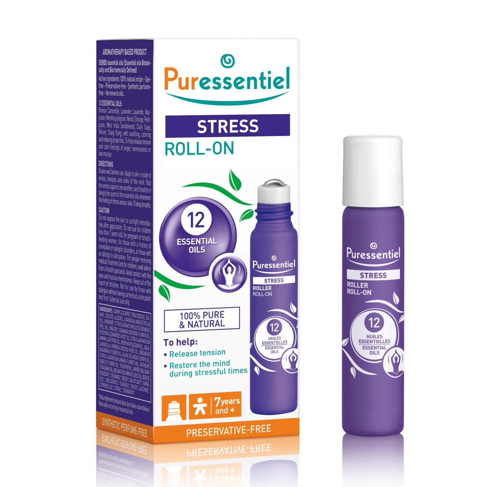 Puressentiel Stress Roll-On for Unisex - 0.17 Oz Essential Oil Stress Rollerball