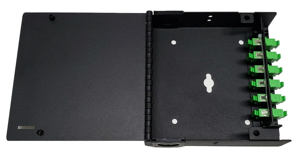 6 Fiber Wall Mount w/ 6 SC/APC Simplex Adapters, Patch Only Singlemode