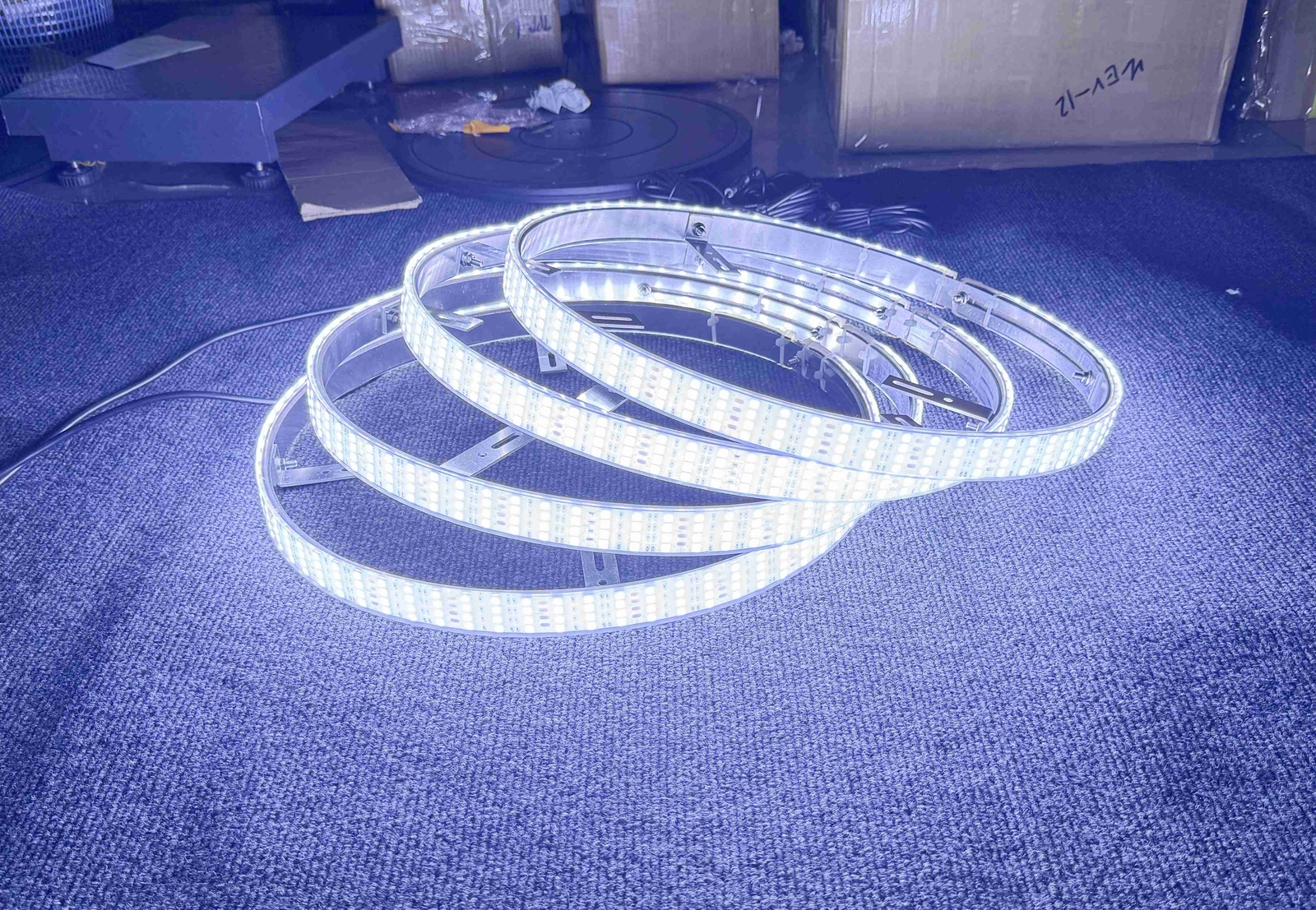 4x 17.5'' High Intensity PURE WHITE QUAD Row LED Trucks Car Wheel Rim Lights Set