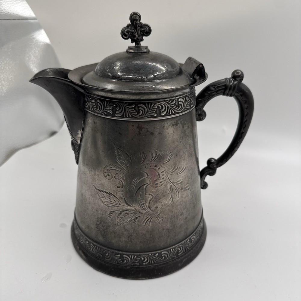 Silver Plate Coffee Pot with Hinged Lid Colonial Silver Company Quadruple Plate