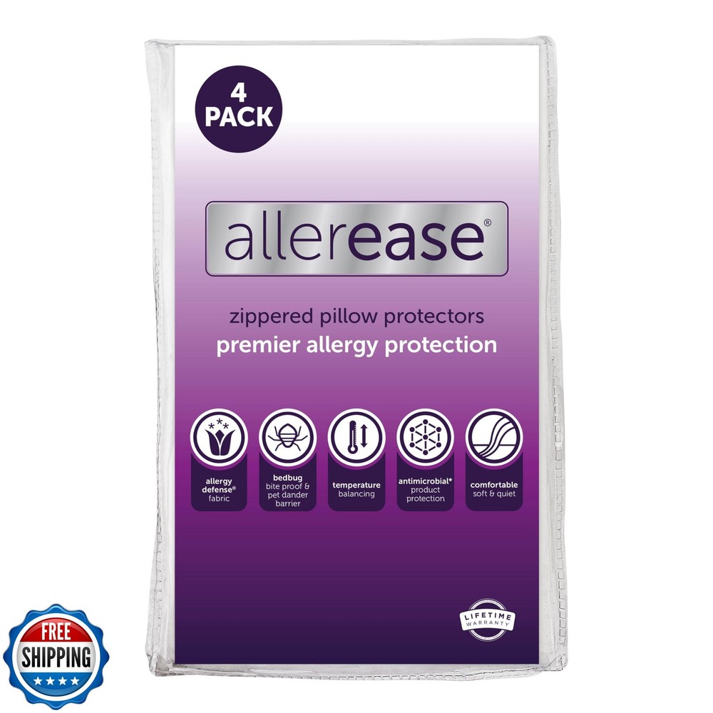 Set of 4 Standard/Queen AllerEase Pillow Protectors - Temperature
