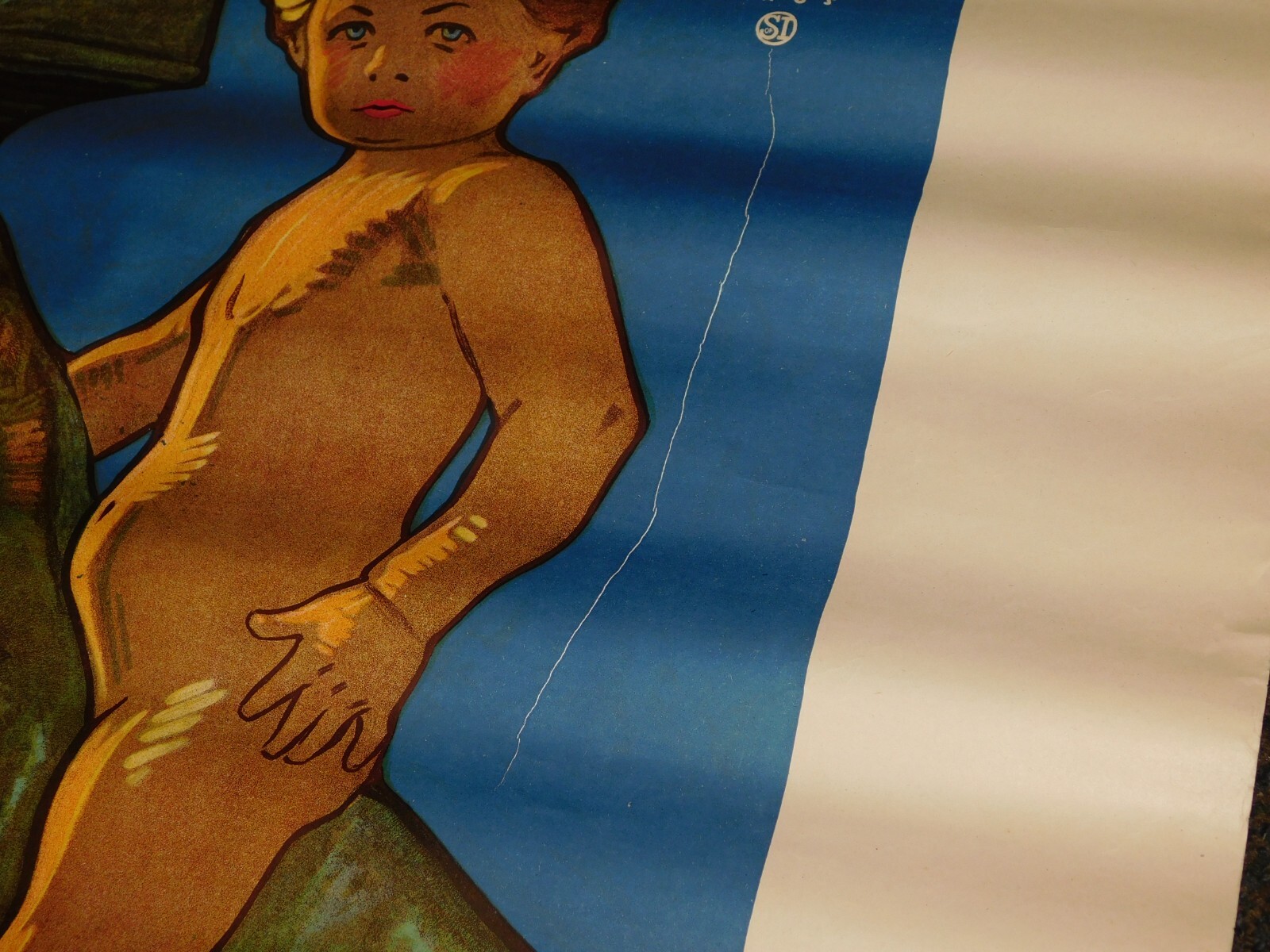 VINTAGE WWI WORLD WAR 1 SAVE YOUR CHILD SAVING STAMPS POSTER