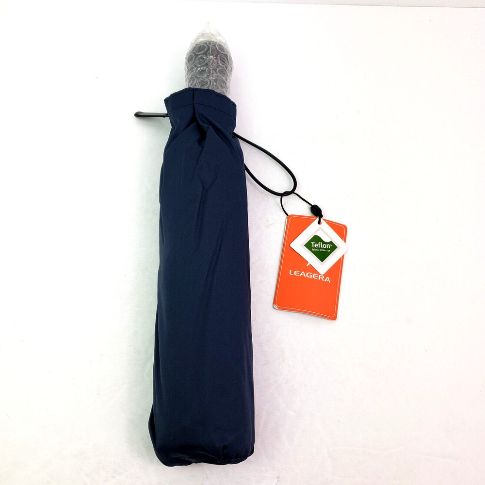 Leagera Navy Blue Gray Compact Automatic Open Close Umbrella