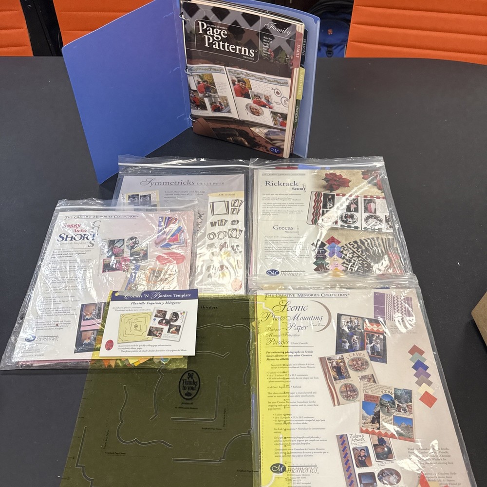 Creative Memories Die Cuts/ Short Cut Packs. Borders Template, Page Pattern Book