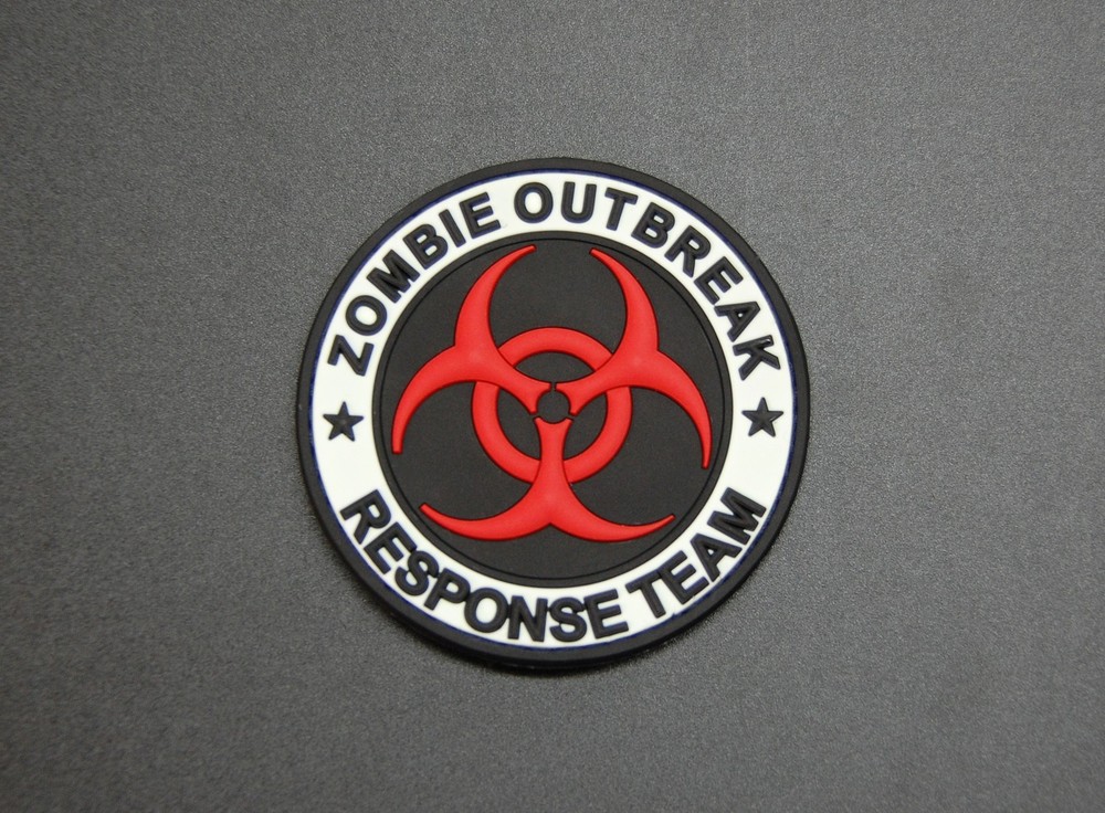 3D PVC GITD Zombie Outbreak Response Team Biohazard Original Glow Patch Hook