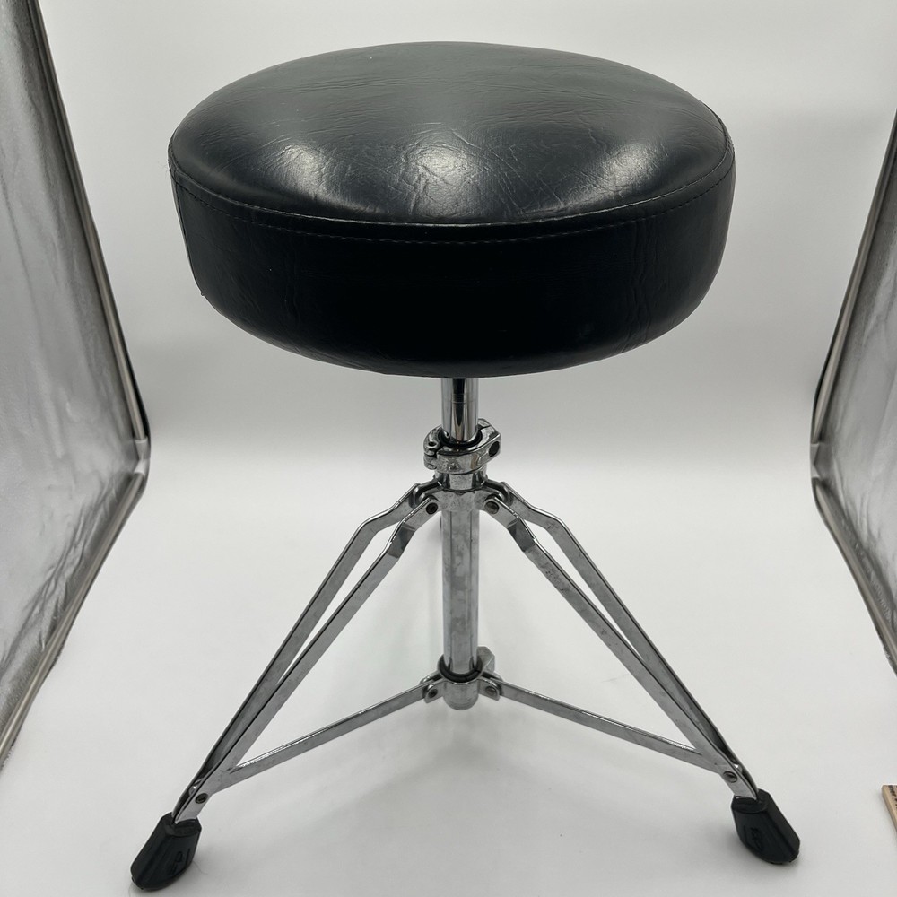 Drum Throne Adjustable Stool Round Seat Chrome Tripod Base