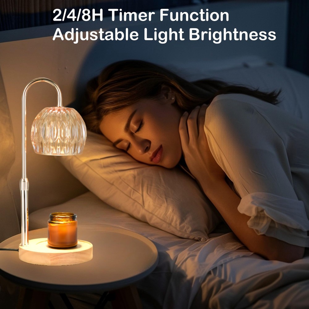 Candle Warmer Lamp with Timer, Adjustable Height Dimmable Candle Warmer,Compa...