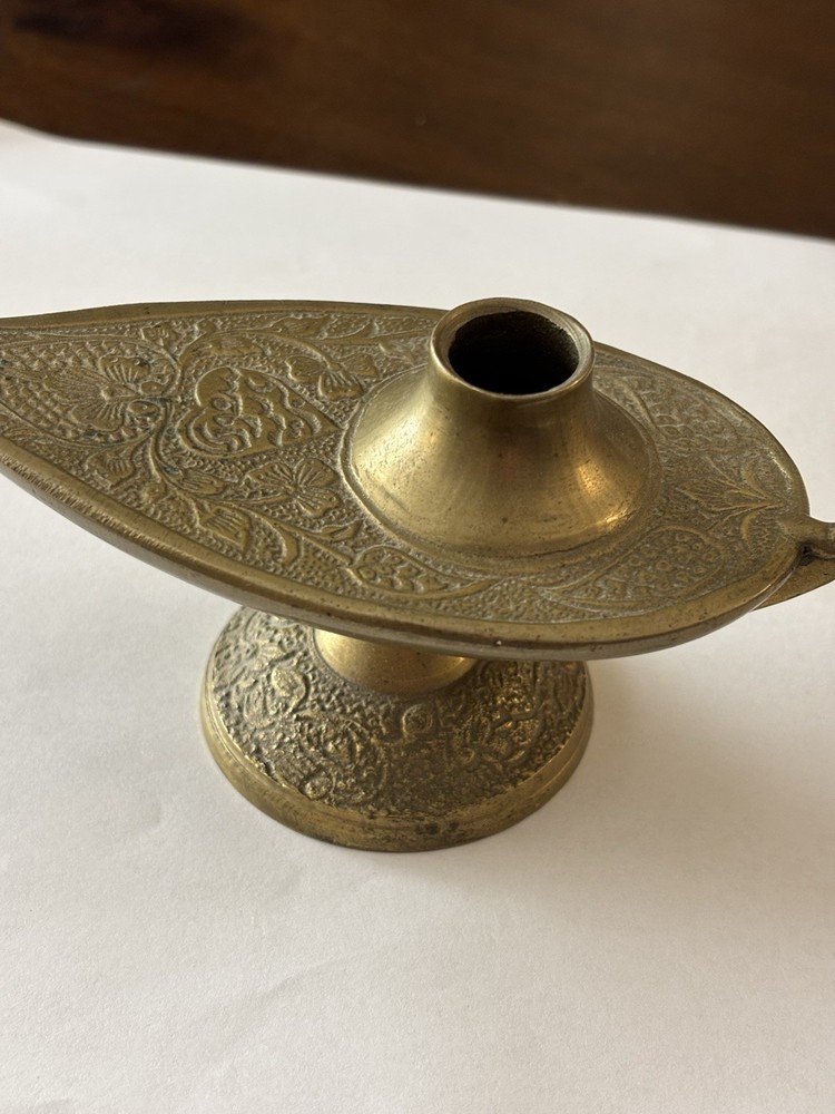 Vintage Middle Eastern Brass Lamp, Camel, Pitcher