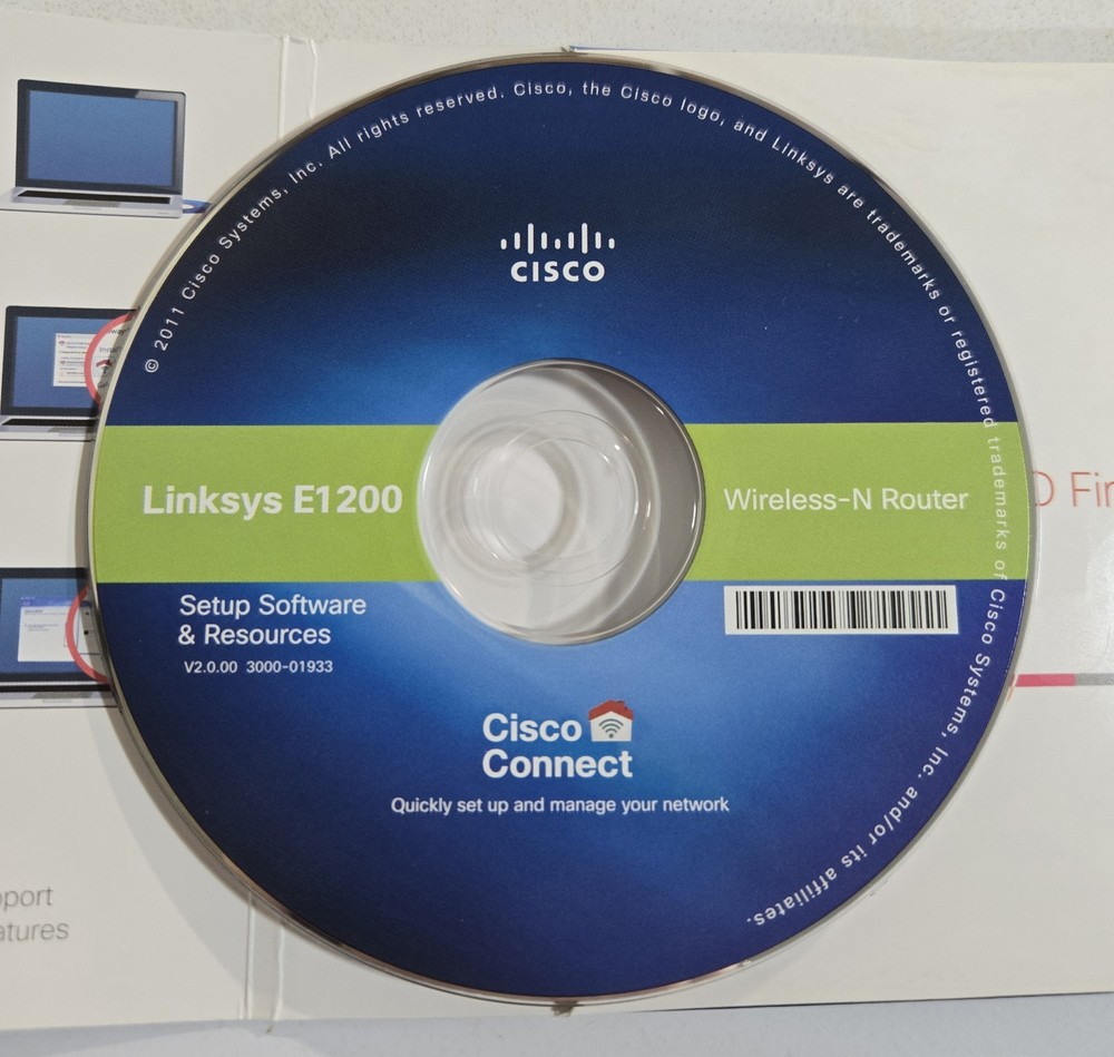 Linksys E1200 Setup CD Software & Resources For Cisco Wireless Router