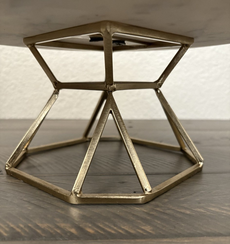 Hotel Collection Round Marble Elevated Server 10”