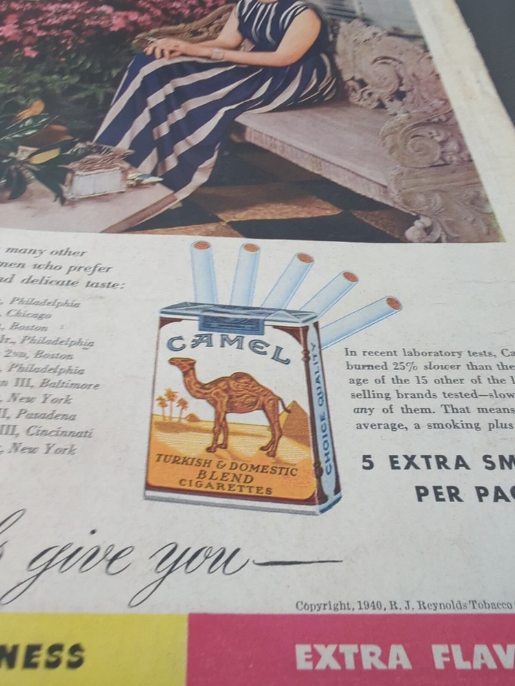 Camel Cigarette Advertisement 1940s