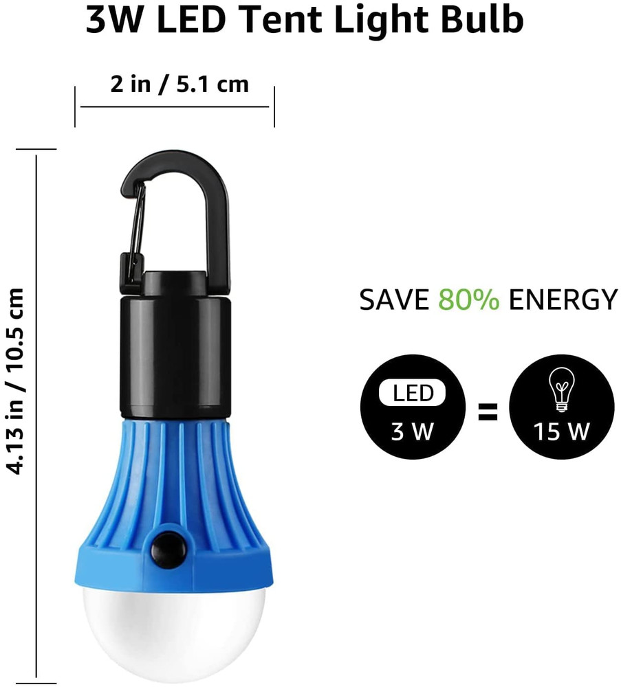 LED Camping Lanterns - 3 Modes, Clip Hook, Collapsible, 4-Pack with Batteries