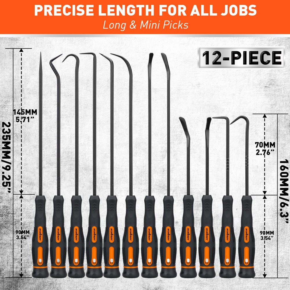 10PC Hook and Pick Set Puller Rings Wires Gaskets Washers Non-slip Rubber Handle