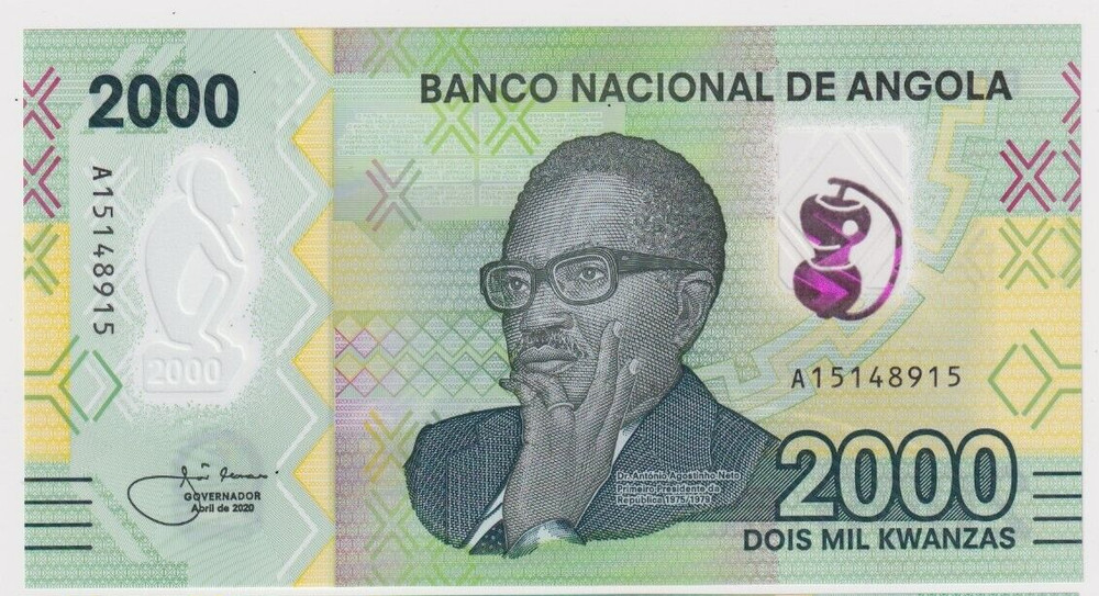 ANGOLA 2000 KWANZAS (2020) - P-NEW UNC Polymer Notes -Prefix A