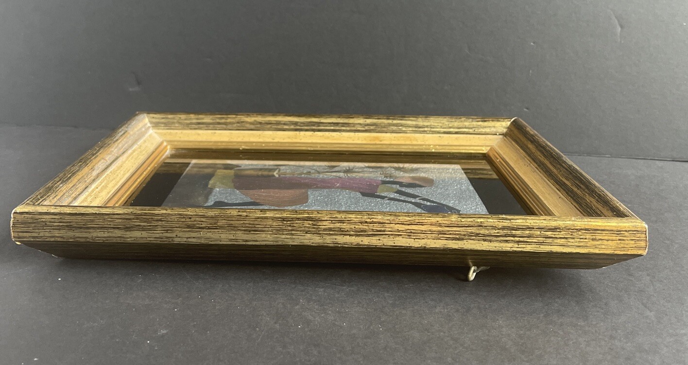 Vintage African American Foil Artwork w/ Wood Frame - Wall Decor Collectable