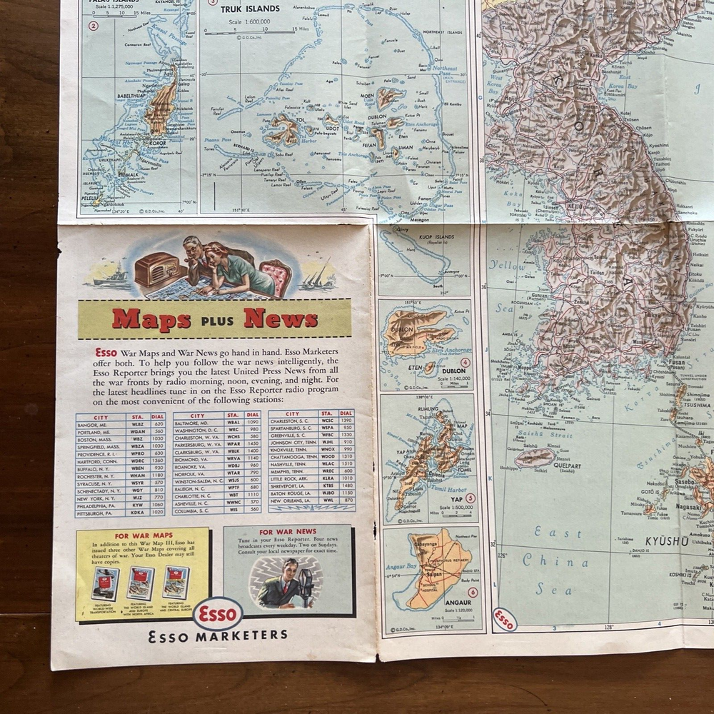 Esso War Map III Featuring The Pacific Theater
