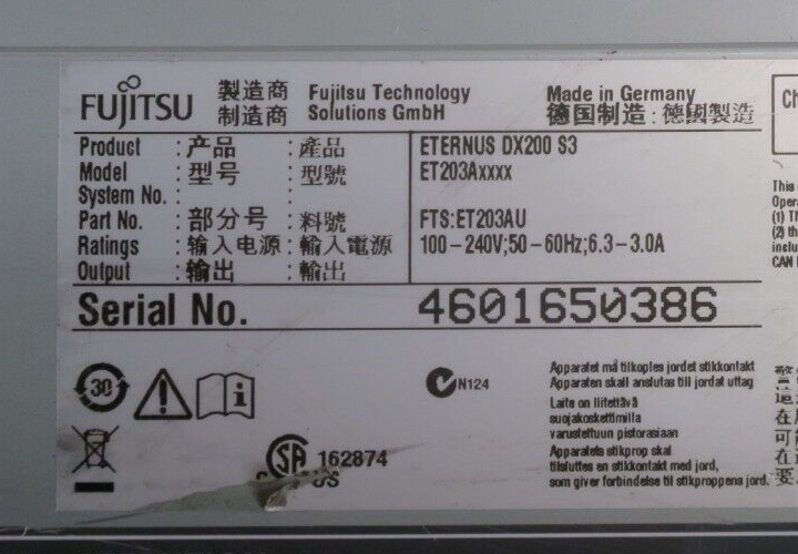 Fujitsu Eternus DX200 S3 24Bay Disk Array 2x Controller Module with 4x FC-2P-16G