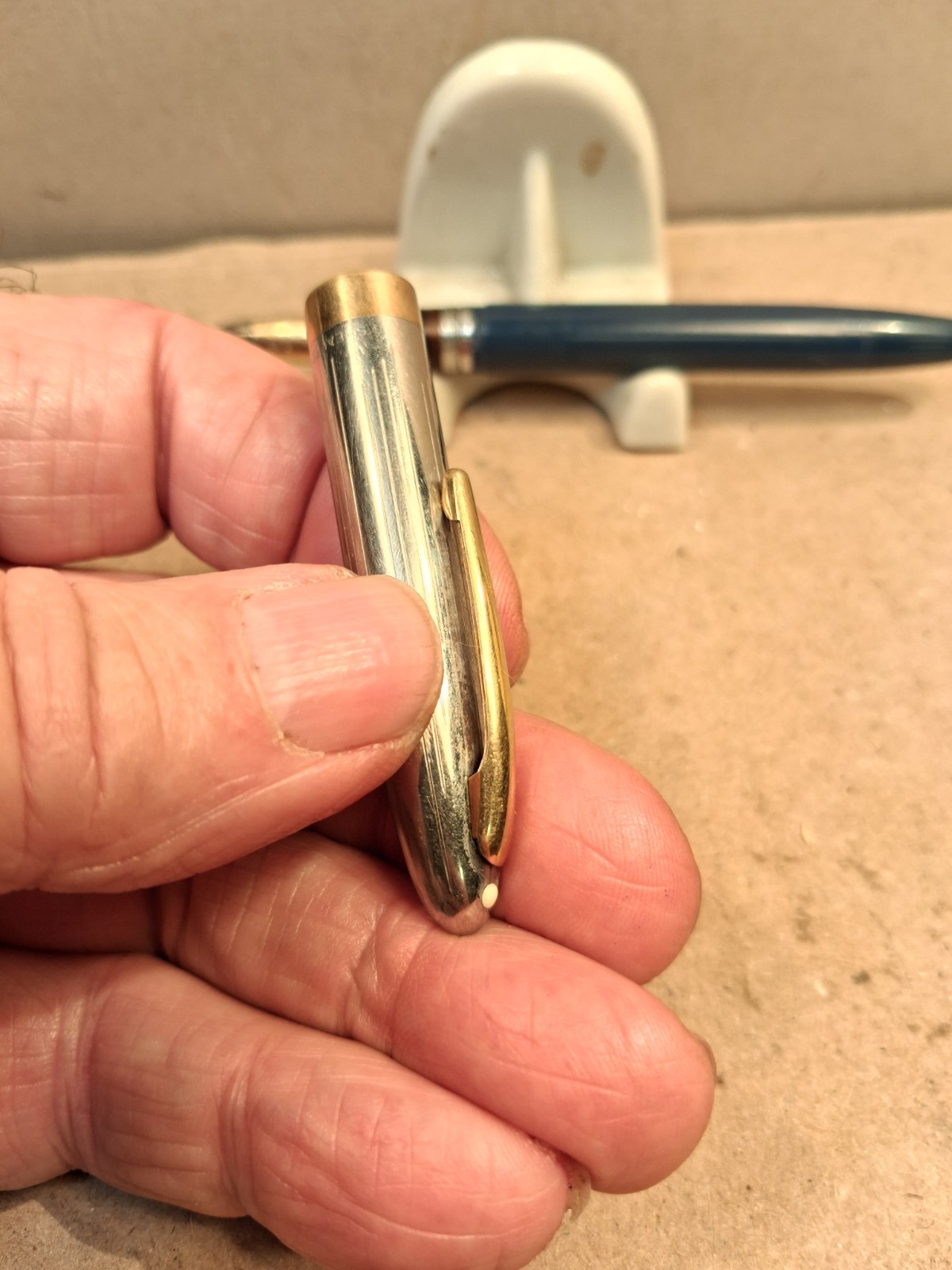 VTG SHEAFFER WHITE DOT VACUUM FILL FOUNTAIN PEN GOLD 14K NIB