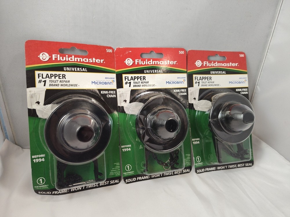 3 Pack Fluidmaster 500 2-Inch Universal Solid Frame Toilet Flapper, For 3.5 GPF