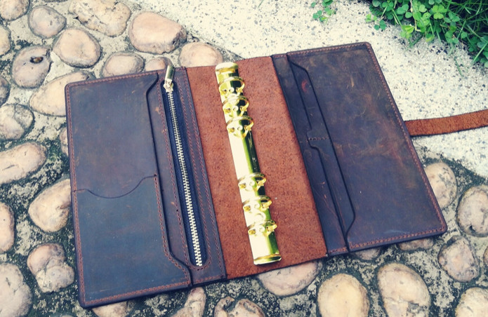 loose leaf Writing notes Notebook sketchbook Diary Notepad leather coffee Q286